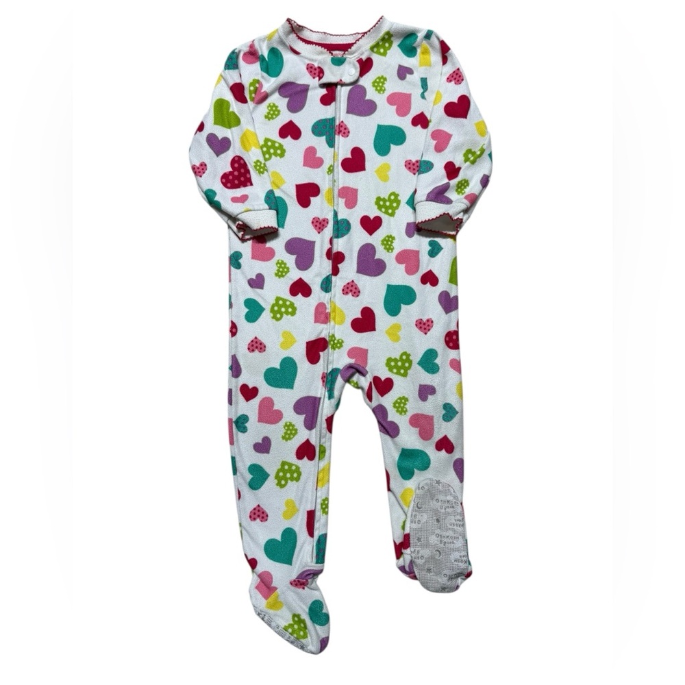 OshKosh B'gosh | Toddler Baby Girl Rainbow Hearts Footed Pajama | 18M